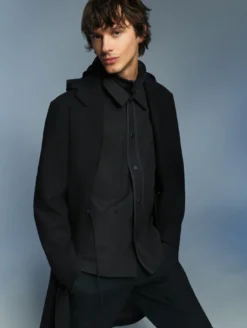 Aigle by Setchu manteau mixte long en laine mélangée - Noir