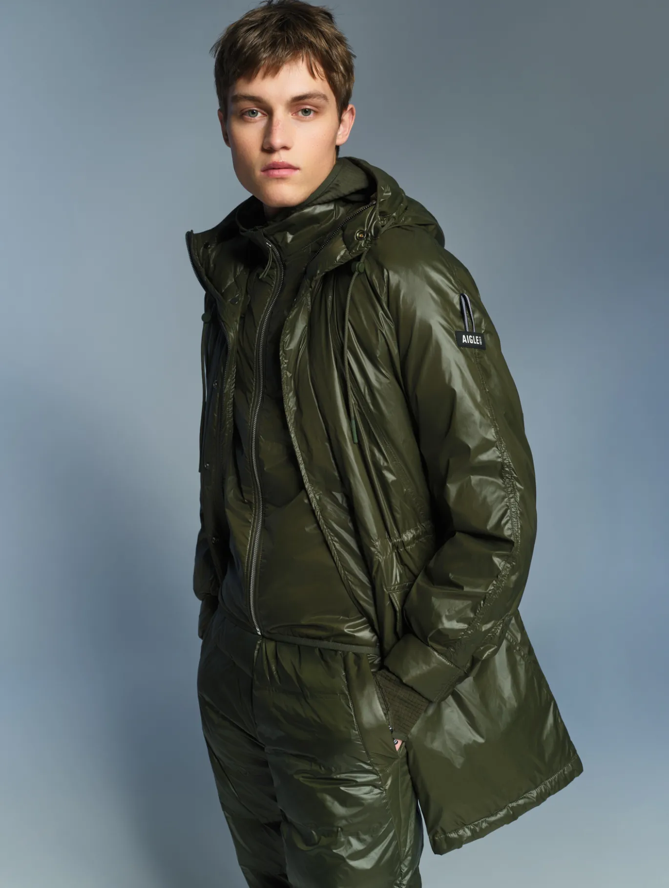 Aigle by Setchu parka mixte légère matelassée déperlante - Kaki