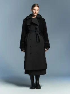 Aigle by Setchu trench-coat empiècement sherpa - Noir
