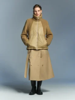 Aigle by Setchu veste sherpa bi-matière avec taille ajustable - Beige