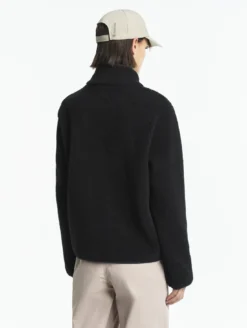 Blouson boutonné en sherpa - Noir