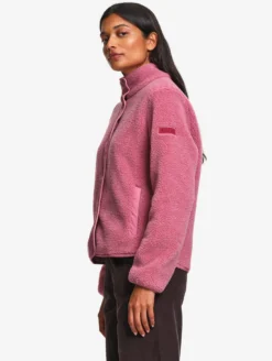 Blouson boutonné en sherpa - Rose