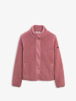 Blouson boutonné en sherpa - Rose
