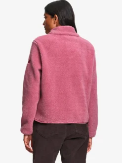 Blouson boutonné en sherpa - Rose