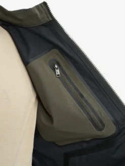 Blouson softshell 3 couches déperlant et chaud avec poches zippées - Kaki