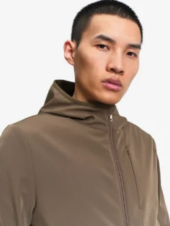 Blouson Softshell coupe-vent à capuche - Marron