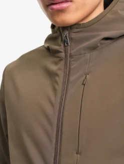 Blouson Softshell coupe-vent à capuche - Marron