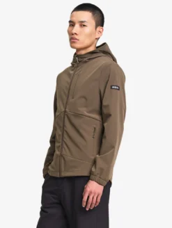 Blouson Softshell coupe-vent à capuche - Marron