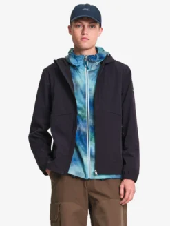 Blouson Softshell coupe-vent à capuche - Noir