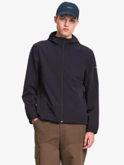 Blouson Softshell coupe-vent à capuche - Noir