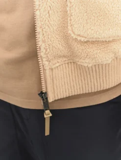 Blouson zippé en sherpa - Beige