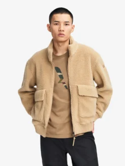 Blouson zippé en sherpa - Beige