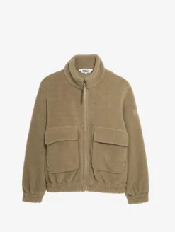 Blouson zippé en sherpa - Beige