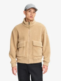 Blouson zippé en sherpa - Beige