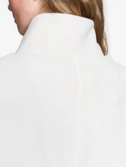 Blouson zippé en sherpa patchwork - Blanc