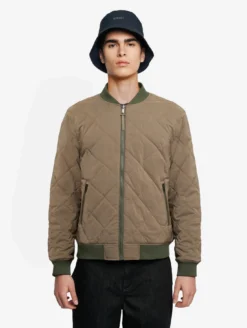 Bombers matelassés déperlants réversibles - veste réversible - Kaki