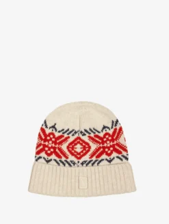 Bonnet en jacquard de laine mélangée - Beige