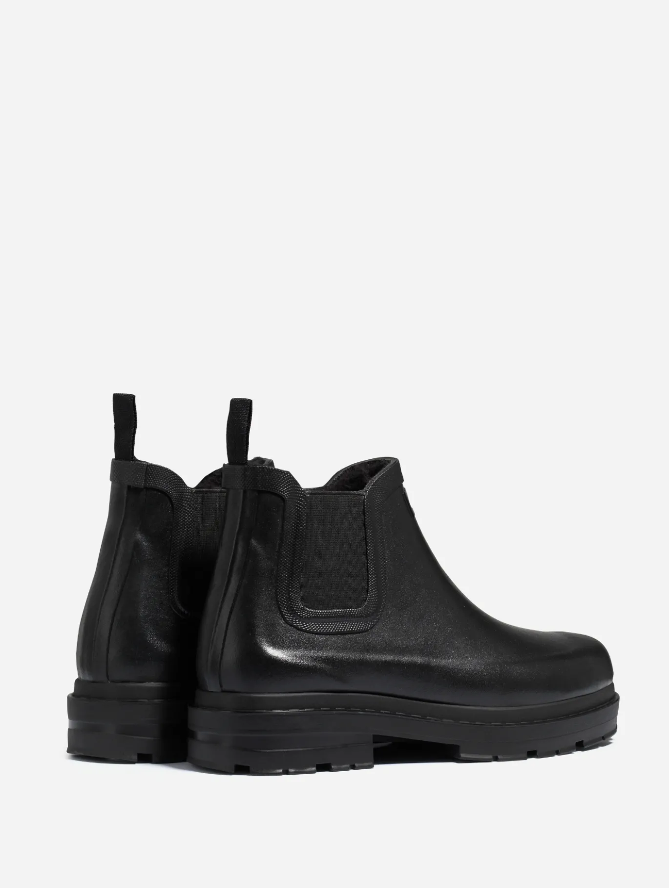 Boots de pluie chelsea fourrées, look urbain en caoutchouc naturel, made in France - Noir