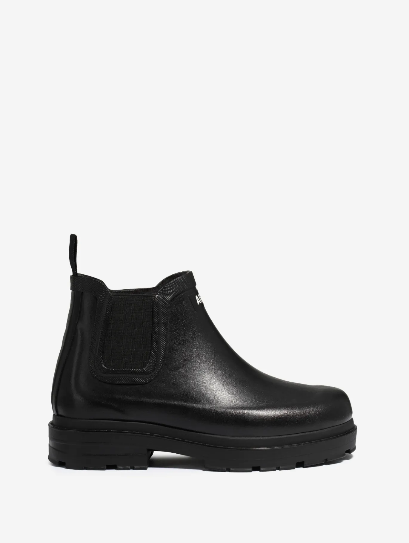 Boots de pluie chelsea fourrées, look urbain en caoutchouc naturel, made in France - Noir
