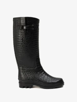 Botte de pluie Aiglentine croco - Noir
