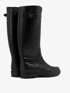 Botte de pluie Aiglentine croco - Noir
