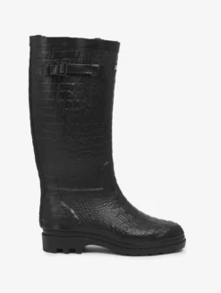Botte de pluie Aiglentine croco fourrée - Noir