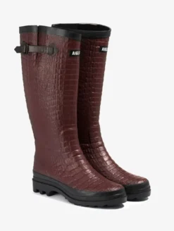 Botte de pluie Aiglentine croco - Bordeaux