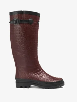 Botte de pluie Aiglentine croco - Bordeaux