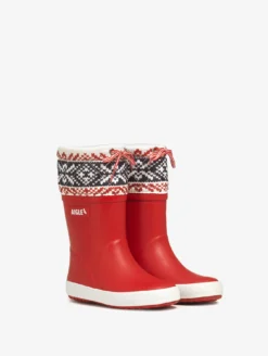 Botte Giboulee fourrée - Rouge