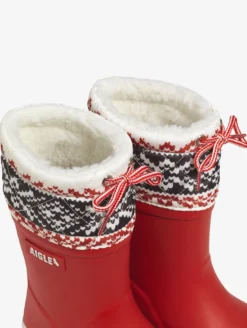 Botte Giboulee fourrée - Rouge