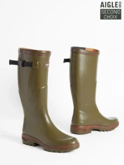 Bottes anti-fatigue adaptées à tous les mollets Made in France - Kaki