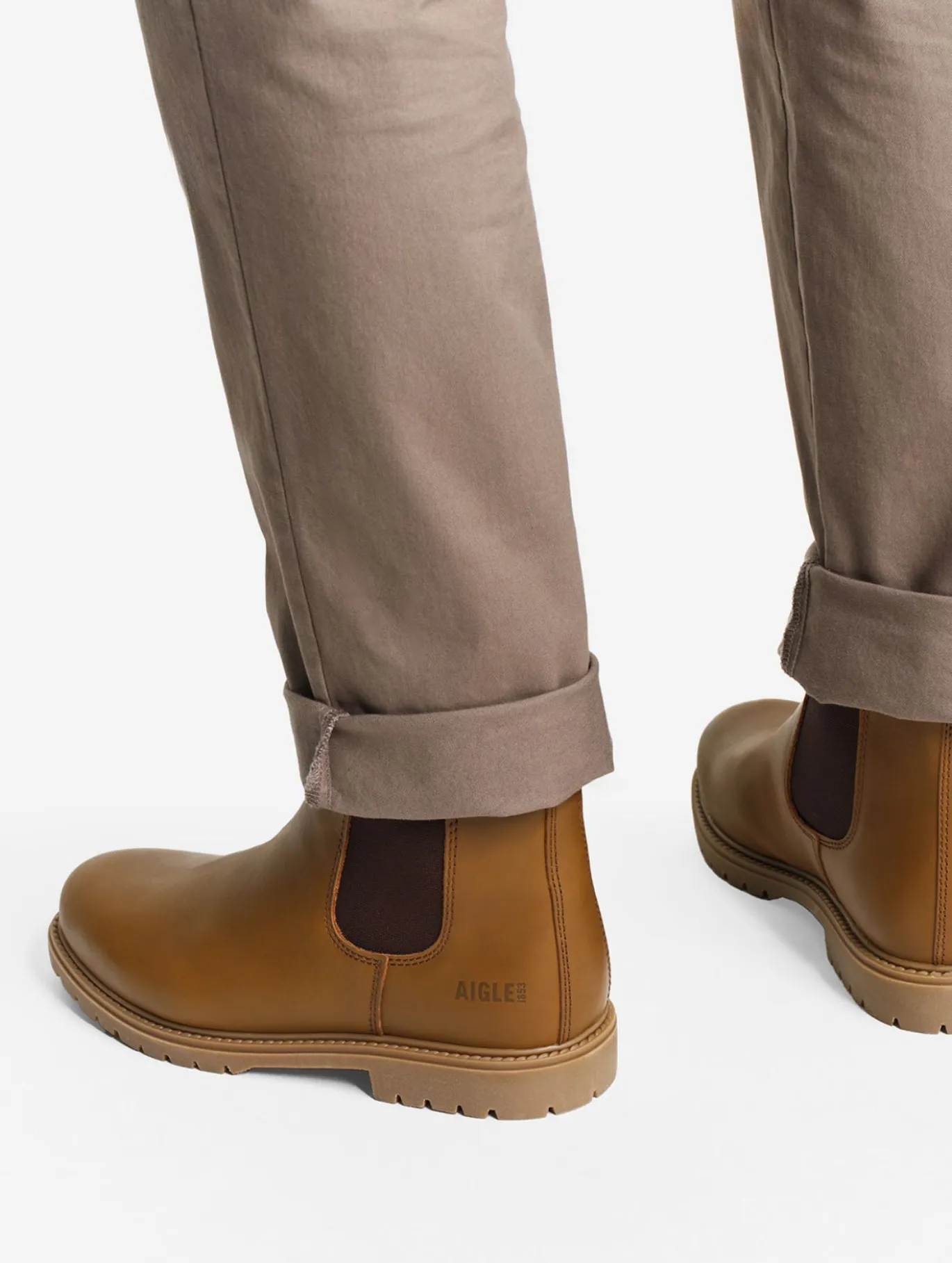 Bottine chelsea Eperon en cuir - Marron