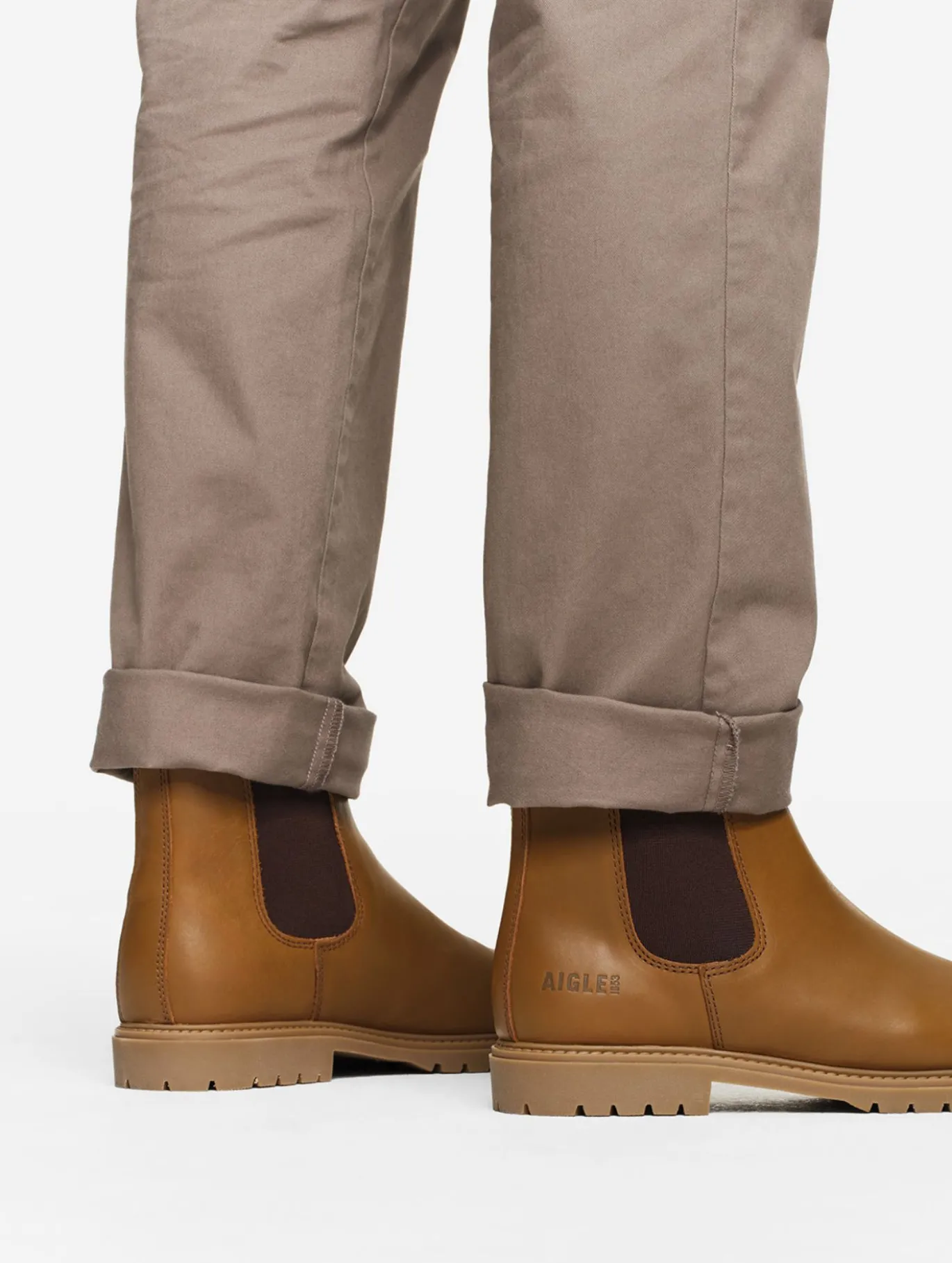 Bottine chelsea Eperon en cuir - Marron