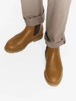 Bottine chelsea Eperon en cuir - Marron