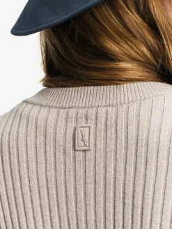 Cardigan côtelé en coton et laine - Gris