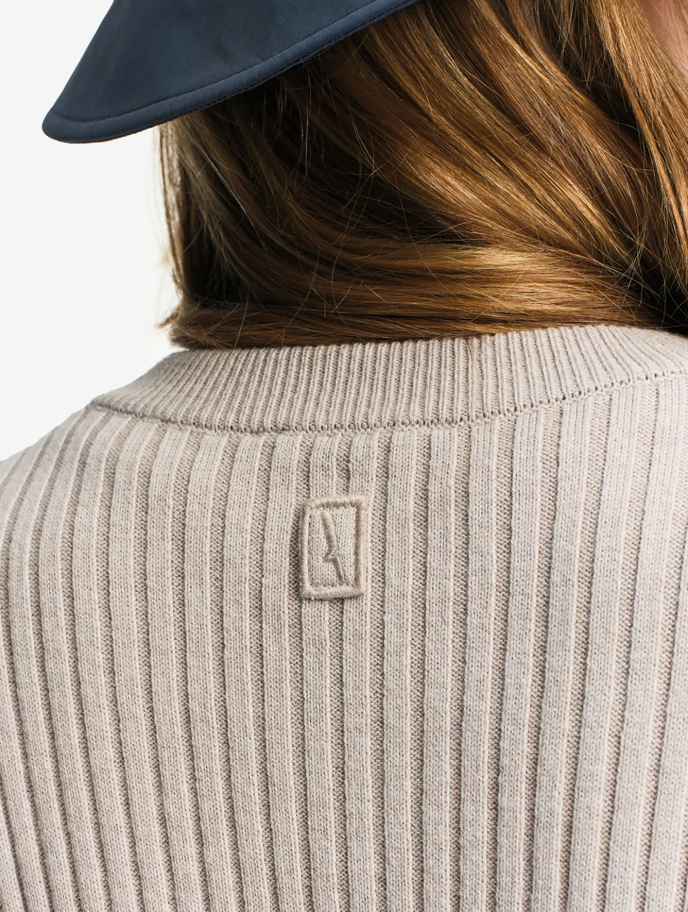 Cardigan côtelé en coton et laine - Gris