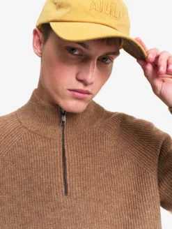 Casquette avec détails en velours côtelé - Jaune