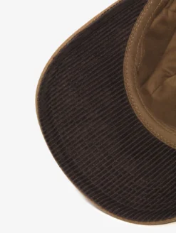 Casquette avec détails en velours côtelé - Marron
