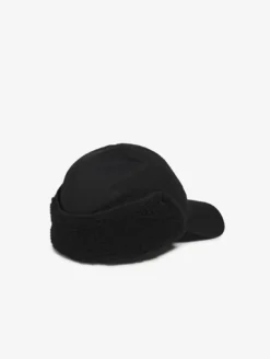 Casquette trappeur déperlante en coton et sherpa - Noir