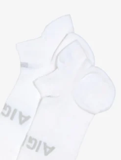 Chaussettes basses jacquard avec renfort - Blanc