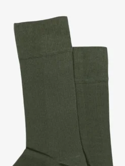 Chaussettes mi-longues en coton made in France - Kaki
