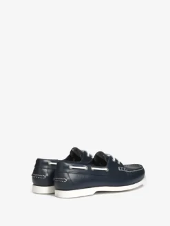 Chaussure bateau Nubila en cuir - Bleu