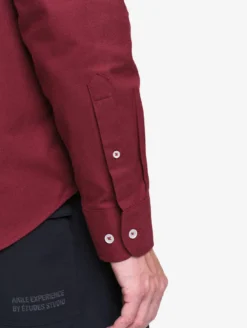 Chemise ajustée en flanelle de coton - Bordeaux