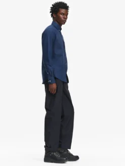 Chemise ajustée en flanelle de coton - Bleu