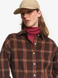 Chemise en coton à carreaux - Marron