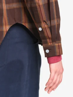 Chemise en coton à carreaux - Marron