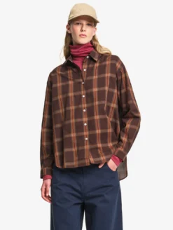 Chemise en coton à carreaux - Marron
