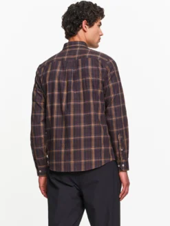 Chemise en flannelle de coton à carreaux - Marron