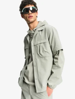 Chemise à manches courtes anti-UV avec poches - Kaki