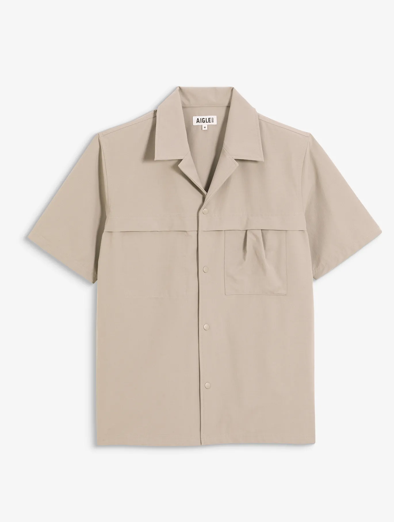 Chemise à manches courtes anti-UV avec poches - Beige